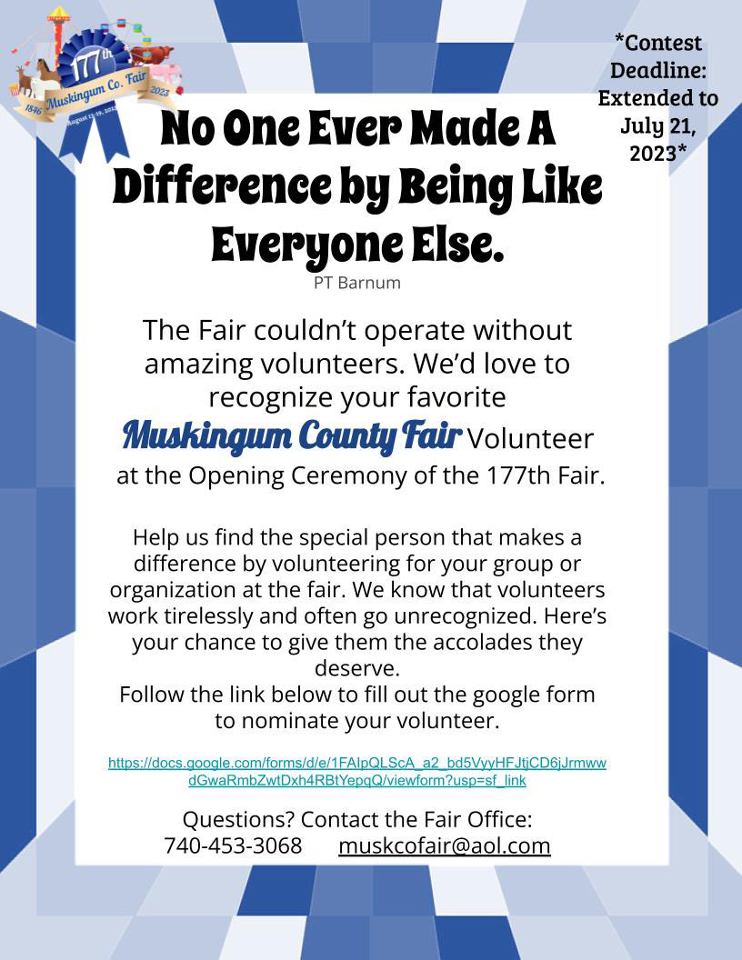 Muskingum County Fair Volunteer Contest